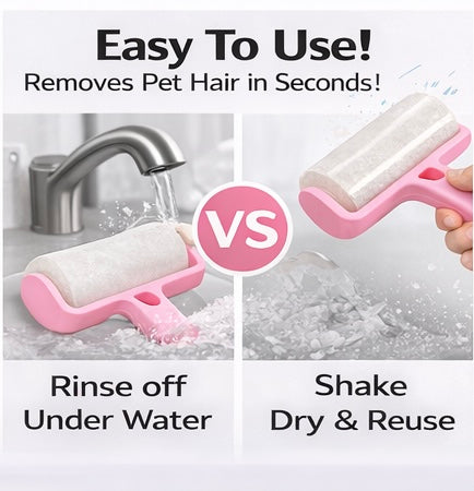 Reusable Pet Hair Remover Roller – Washable Lint Cleaner for Furniture, Clothes & Carpets – No Refills Needed