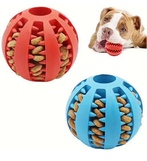 Interactive Treat Filled Dog Ball | Slow Feeder Puzzle Toy for Anxiety & Boredom Relief