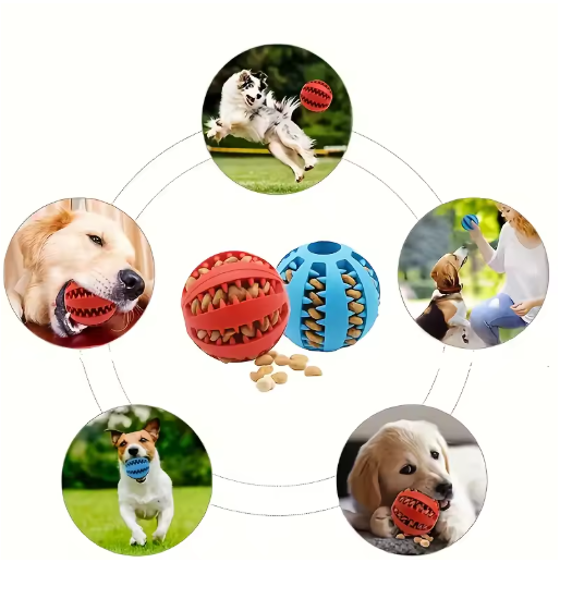 Interactive Treat Filled Dog Ball | Slow Feeder Puzzle Toy for Anxiety & Boredom Relief