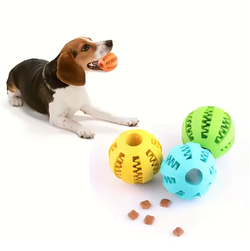 Interactive Treat Filled Dog Ball | Slow Feeder Puzzle Toy for Anxiety & Boredom Relief